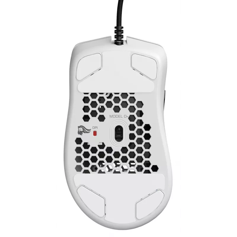 Glorious Gaming Glorious Model D Minus - Matinė balta, dešiniarankė, optinė, USB Type-A, 3200 DPI, 1 ms, Balta