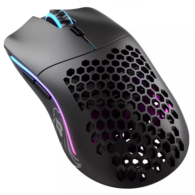 Glorious Gaming Glorious Model O Wireless - Matinė juoda, Dešiniarankė, Optinė, Belaidis RF, 19000 DPI, 1 ms, Juoda