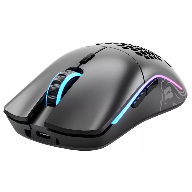 Glorious Gaming Glorious Model O Wireless - Matinė juoda, Dešiniarankė, Optinė, Belaidis RF, 19000 DPI, 1 ms, Juoda