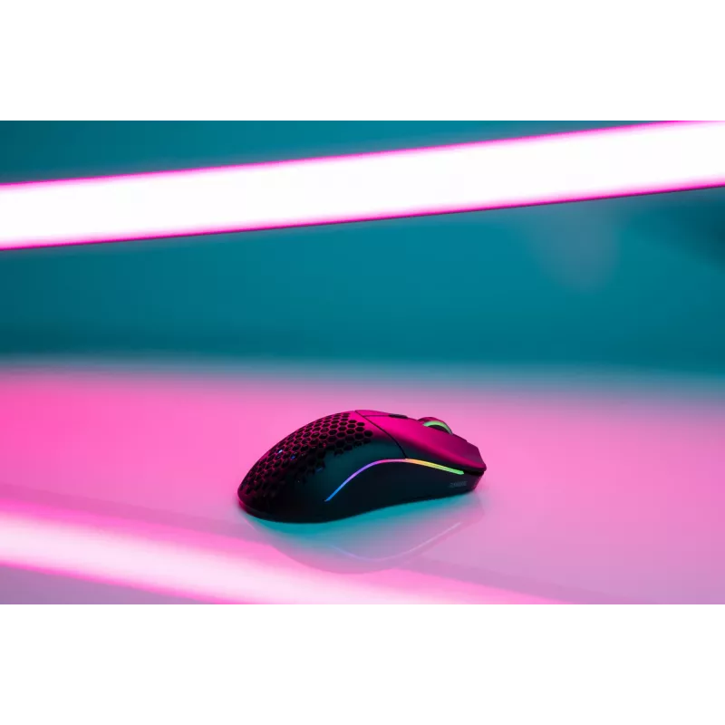 Glorious Gaming Glorious Model O Wireless - Matinė juoda, Dešiniarankė, Optinė, Belaidis RF, 19000 DPI, 1 ms, Juoda