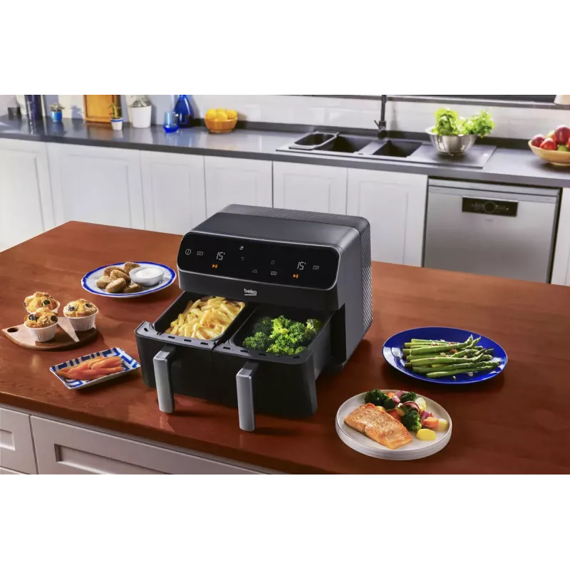 Karšto oro gruzdintuvė Beko FRL5388B ExpertFry 8,5 l 2400 W juoda, jutiklinis valdymas