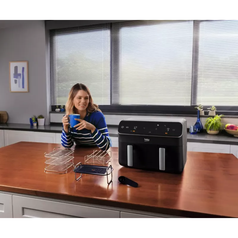 Karšto oro gruzdintuvė Beko FRL5388B ExpertFry 8,5 l 2400 W juoda, jutiklinis valdymas