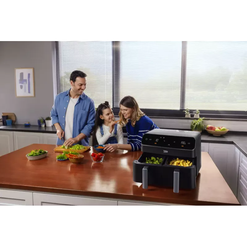 Karšto oro gruzdintuvė Beko FRL5388B ExpertFry 8,5 l 2400 W juoda, jutiklinis valdymas