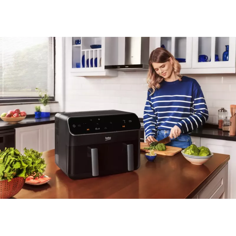 Karšto oro gruzdintuvė Beko FRL5388B ExpertFry 8,5 l 2400 W juoda, jutiklinis valdymas