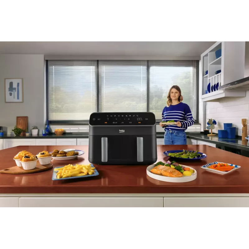 Karšto oro gruzdintuvė Beko FRL5388B ExpertFry 8,5 l 2400 W juoda, jutiklinis valdymas
