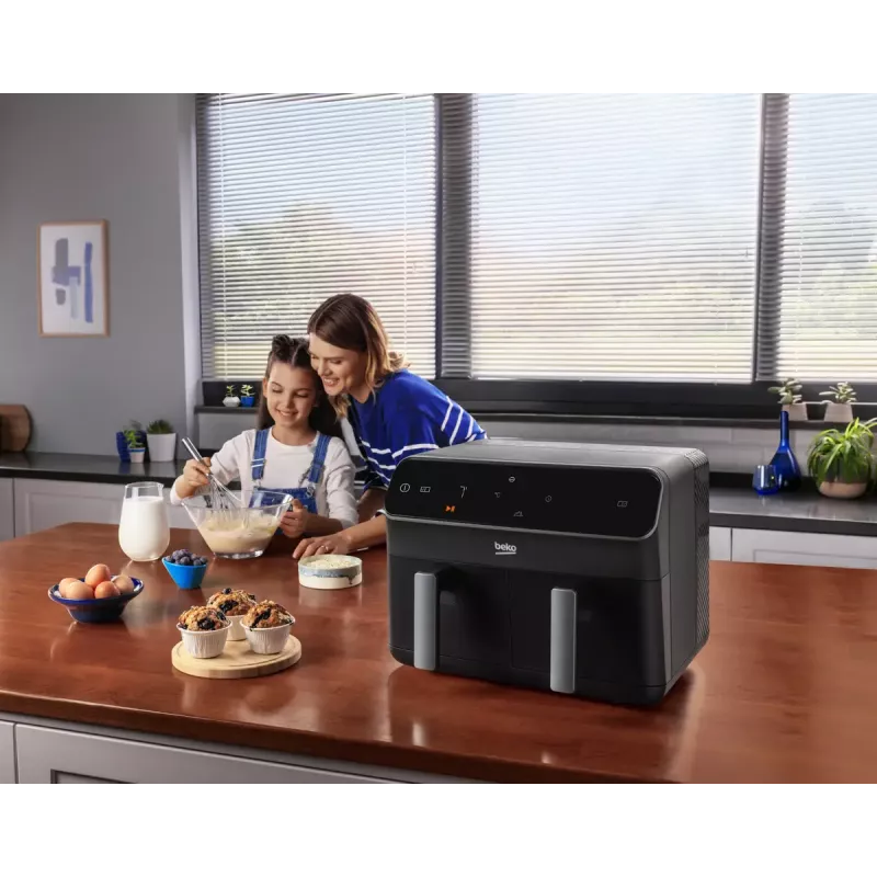 Karšto oro gruzdintuvė Beko FRL5388B ExpertFry 8,5 l 2400 W juoda, jutiklinis valdymas