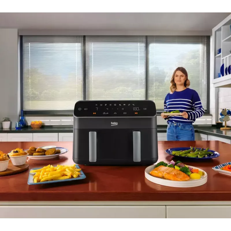 Karšto oro gruzdintuvė Beko FRL5388B ExpertFry 8,5 l 2400 W juoda, jutiklinis valdymas