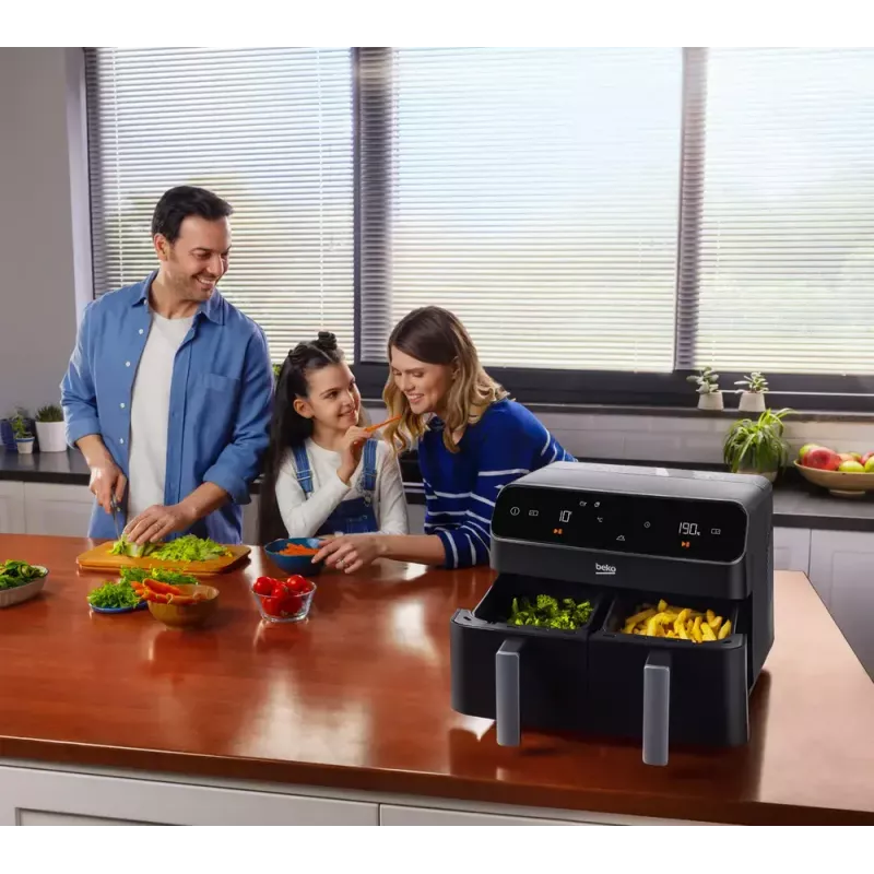 Karšto oro gruzdintuvė Beko FRL5388B ExpertFry 8,5 l 2400 W juoda, jutiklinis valdymas