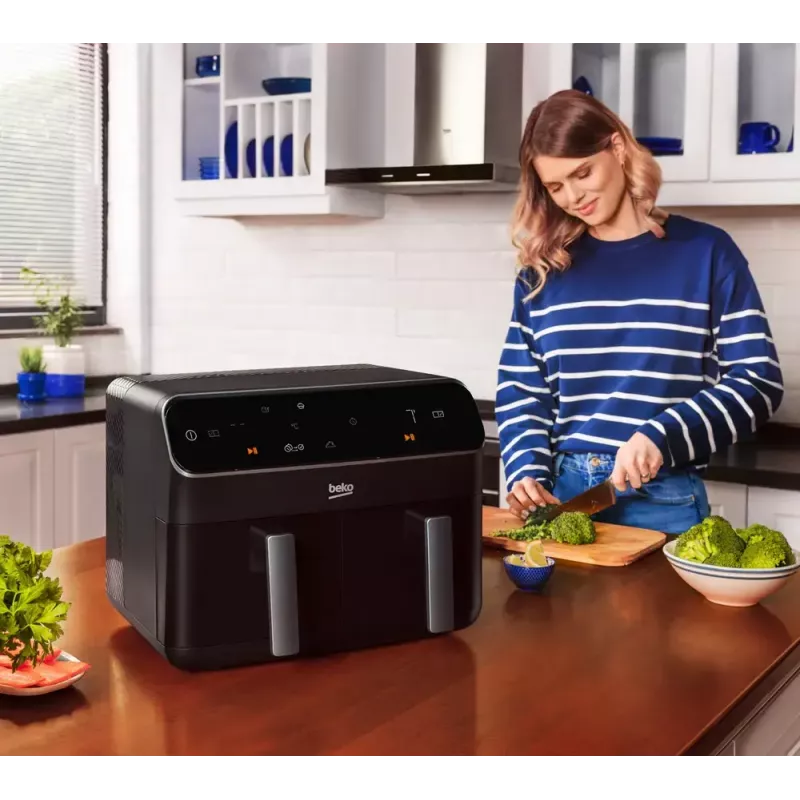 Karšto oro gruzdintuvė Beko FRL5388B ExpertFry 8,5 l 2400 W juoda, jutiklinis valdymas