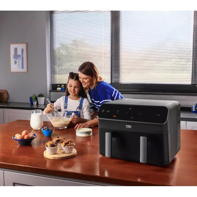 Karšto oro gruzdintuvė Beko FRL5388B ExpertFry 8,5 l 2400 W juoda, jutiklinis valdymas