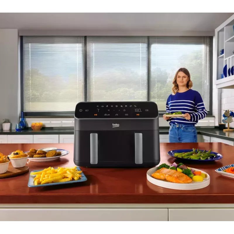 Karšto oro gruzdintuvė BEKO FRL3374B 7,6 l 1750 W juoda, jutiklinis valdymas, 9 programos, 35–200 °C