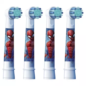 Pakaitiniai dantų šepetėlių antgaliai BRAUN Oral‑B Spiderman 4 vnt., suderinami su Oral‑B rankenomis, modelis 014052