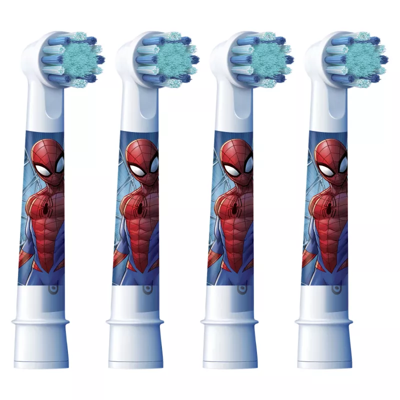 Pakaitiniai dantų šepetėlių antgaliai BRAUN Oral‑B Spiderman 4 vnt., suderinami su Oral‑B rankenomis, modelis 014052