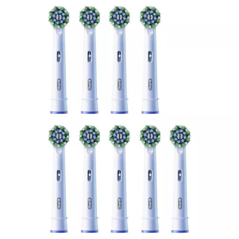 Oral-B CrossAction dantų šepetėlių galvutės 9 vnt. Baltos