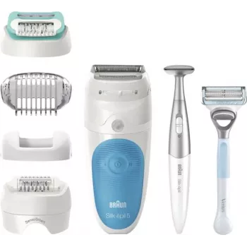 Braun Silk-épil 5 810 +Gillette Venus Trimmer 28 pincetai Mėlyna, Balta