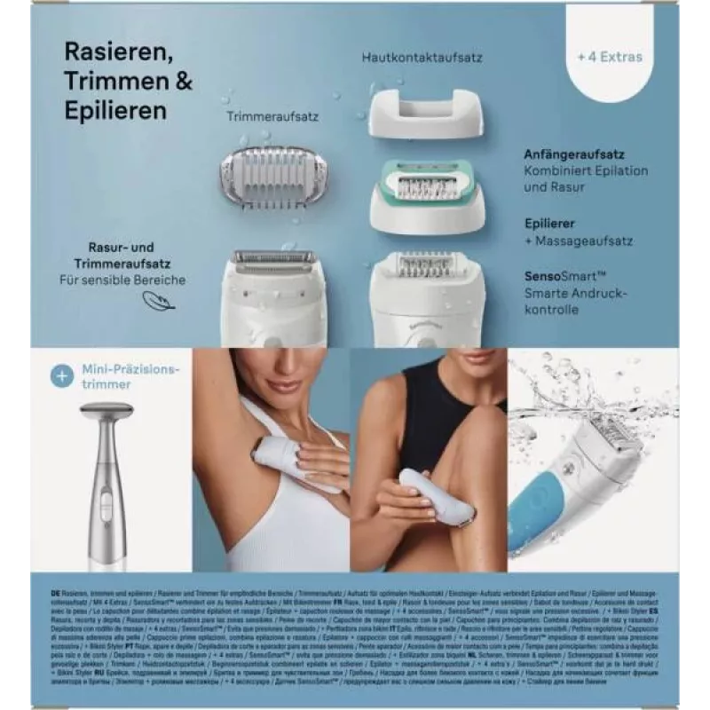 Braun Silk-épil 5 810 +Gillette Venus Trimmer 28 pincetai Mėlyna, Balta