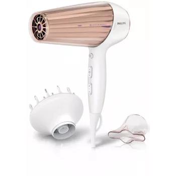 Plaukų džiovintuvas Philips MoistureProtect Sensor HP8280/00 — 2300 W, DC variklis, 6 greičiai, jonizacija, šalto oro pūtimas, violetinė/baltas