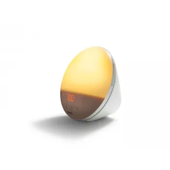Žadinantis šviesos žadintuvas Philips SmartSleep HF3531/01 — LED saulėtekio aliarmas, 300 lx, 7 garsai, 9 min. atidėjimas