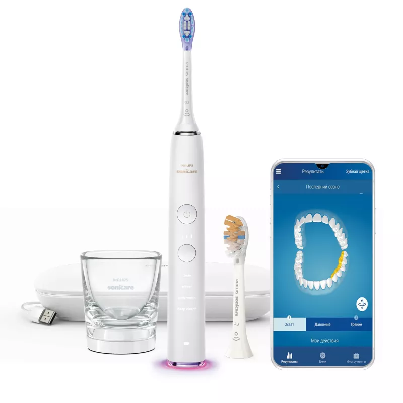 Philips Sonicare DiamondClean Smart DiamondClean Smart HX9917/88 Sonic elektrinis dantų šepetėlis su 2 priedais ir programėle