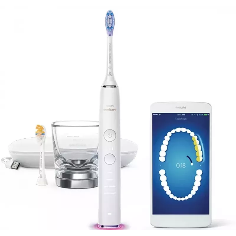 Philips Sonicare DiamondClean Smart DiamondClean Smart HX9917/88 Sonic elektrinis dantų šepetėlis su 2 priedais ir programėle