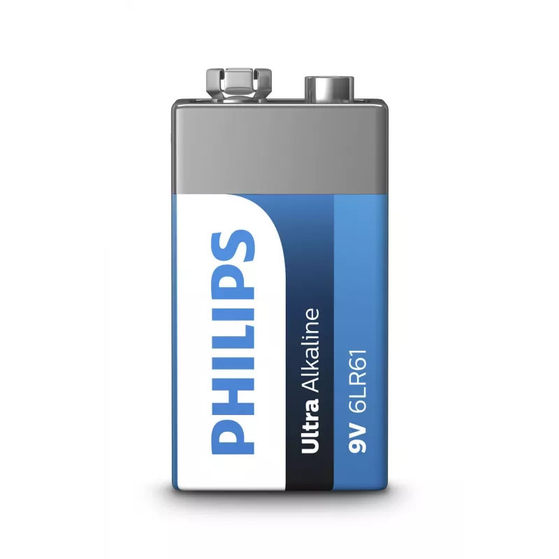 Vienkartinė 9V šarminė baterija Philips Ultra 6LR61E1B/10, 0,046 kg