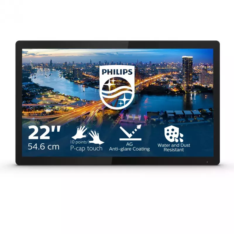 Philips B Line 222B1TFL/00 kompiuterio monitorius 54,6 cm (21,5 colio) 1920 x 1080 pikselių Full HD LED jutiklinis ekranas juodas