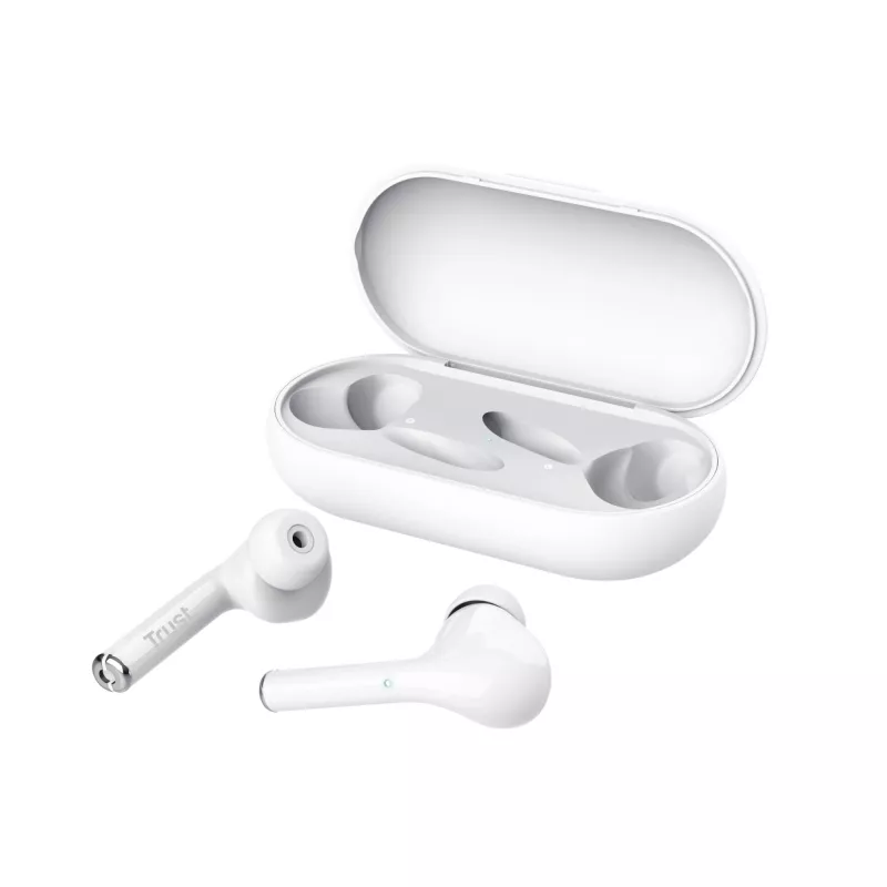 Trust Nika ausinės True Wireless Stereo (TWS) į ausis įdedamos skambučiams / muzikai Bluetooth baltos