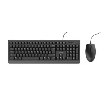 Trust Primo klaviatūra su pele, universali, USB, AZERTY, belgiška, juoda