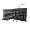 Trust Primo klaviatūra su pele, universali, USB, AZERTY, belgiška, juoda