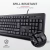 Trust Primo klaviatūra su pele, universali, USB, AZERTY, belgiška, juoda
