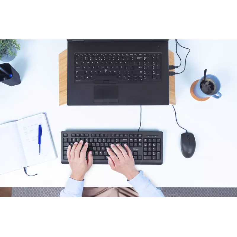 Trust Primo klaviatūra universali USB AZERTY belgiška juoda