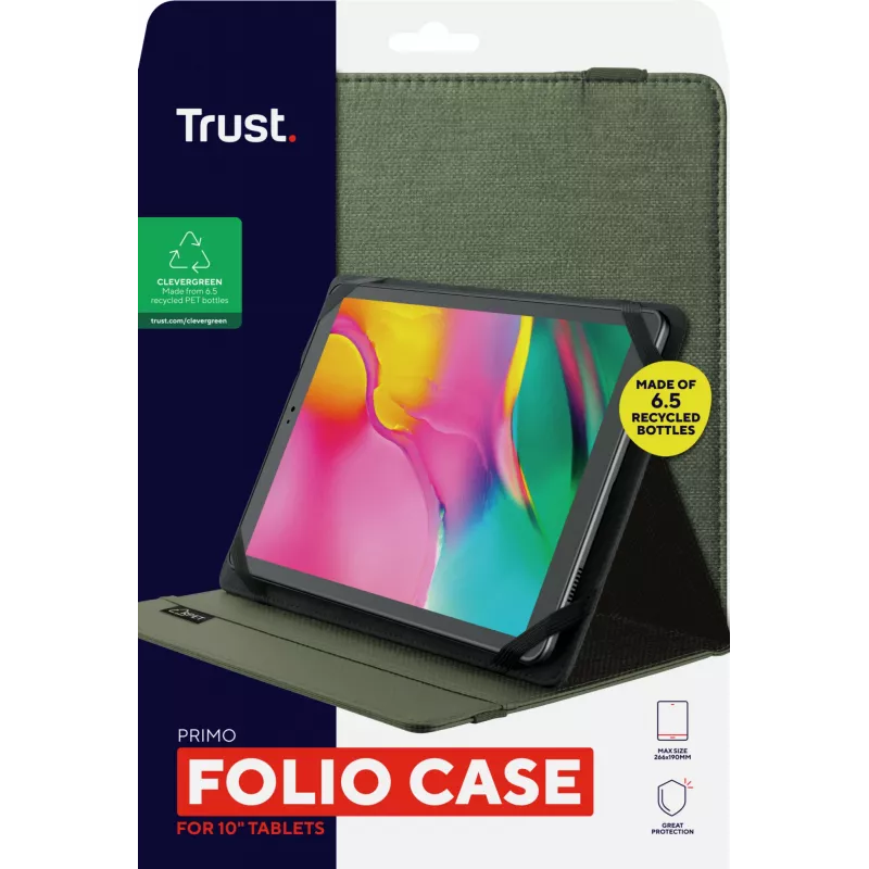 Trust Primo 25,4 cm (10 colių) dėklas-folio, žalias