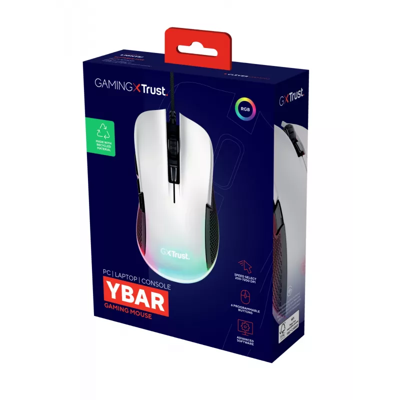 Trust GXT 922 Ybar pelė Žaidimams Dešiniarankiams USB Type-A Optinė 7200 DPI