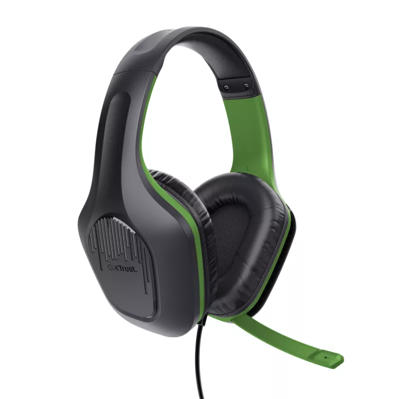 Trust GXT 415X ZIROX ausinės laidinės juostos tipo žaidimams juodos, žalios