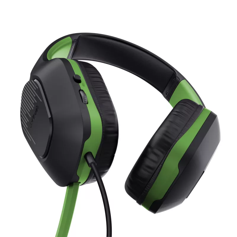 Trust GXT 415X ZIROX ausinės laidinės juostos tipo žaidimams juodos, žalios