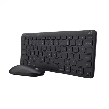 Trust Lyra klaviatūra Pelė į komplektą Biuro RF Wireless + Bluetooth AZERTY Belgų Juoda