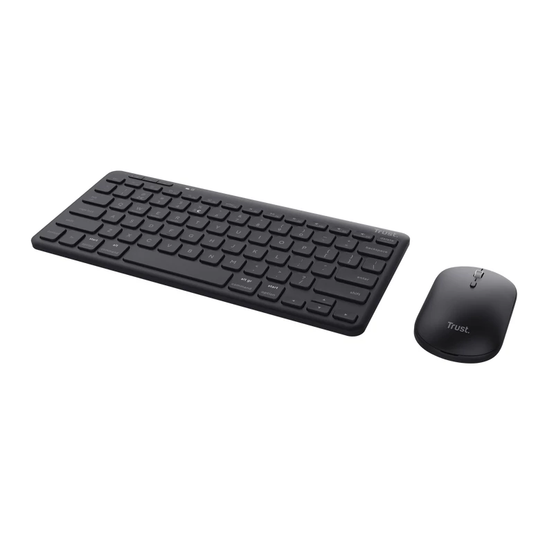 Trust Lyra klaviatūra Pelė į komplektą Biuro RF Wireless + Bluetooth AZERTY Belgų Juoda