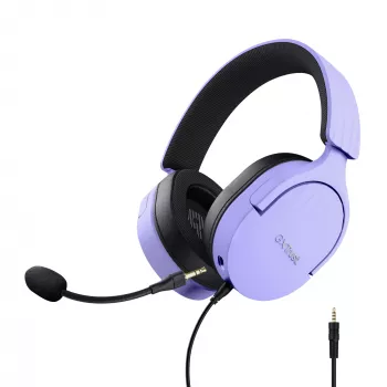 Trust GXT 489P FAYZO ausinės su laidu ant galvos žaidimams juodos, violetinės