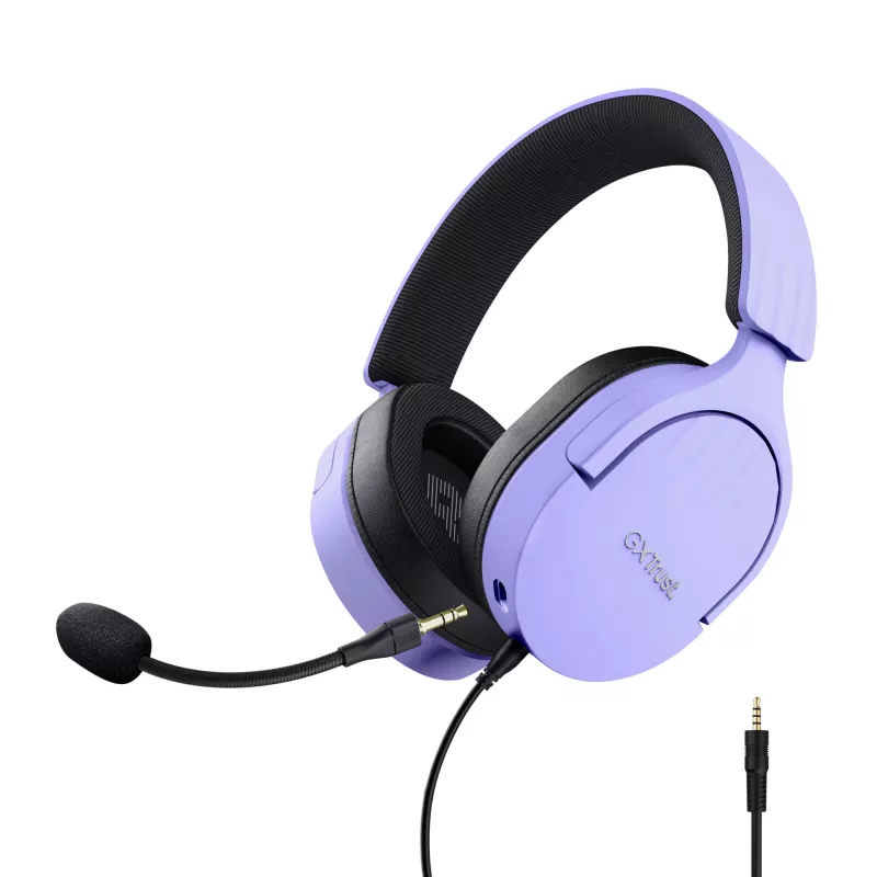 Trust GXT 489P FAYZO ausinės su laidu ant galvos žaidimams juodos, violetinės