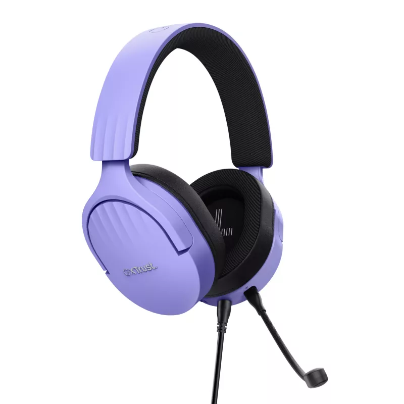 Trust GXT 489P FAYZO ausinės su laidu ant galvos žaidimams juodos, violetinės