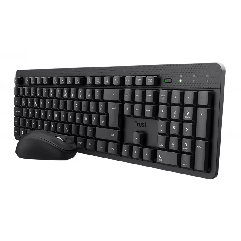 Trust TKM-360 klaviatūra pelė įskaičiuota Biuro RF belaidė QWERTY JAV anglų Juoda
