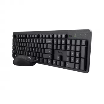 Trust Ody II klaviatūra Pelė komplekte Biuro RF Belaidė AZERTY Belgų Juoda