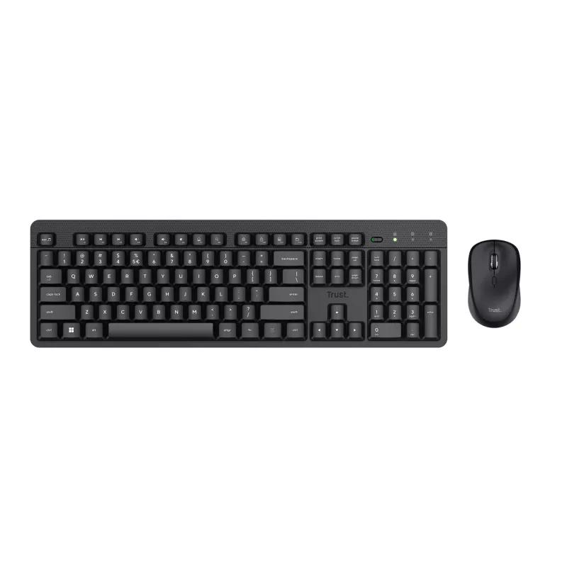 Trust Ody II klaviatūra Pelė komplekte Biuro RF Belaidė AZERTY Belgų Juoda
