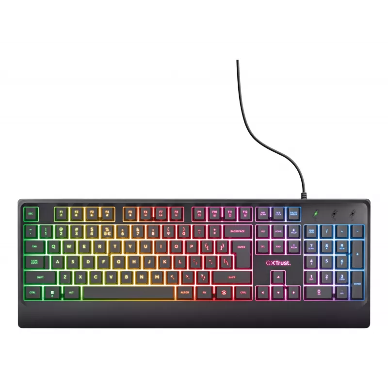 Trust GXT 792 Quadrox klaviatūra su pele Žaidimų USB QWERTY belgiška juoda