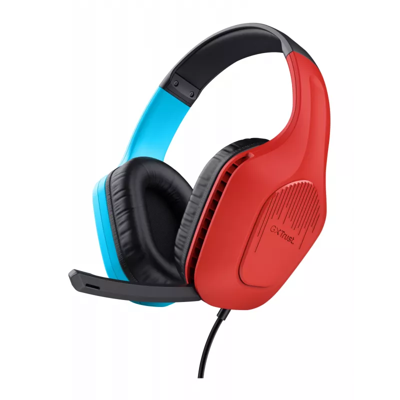 Trust GXT 416S Zirox Headset Wired Head-band Gaming Juoda, Žydra, Red