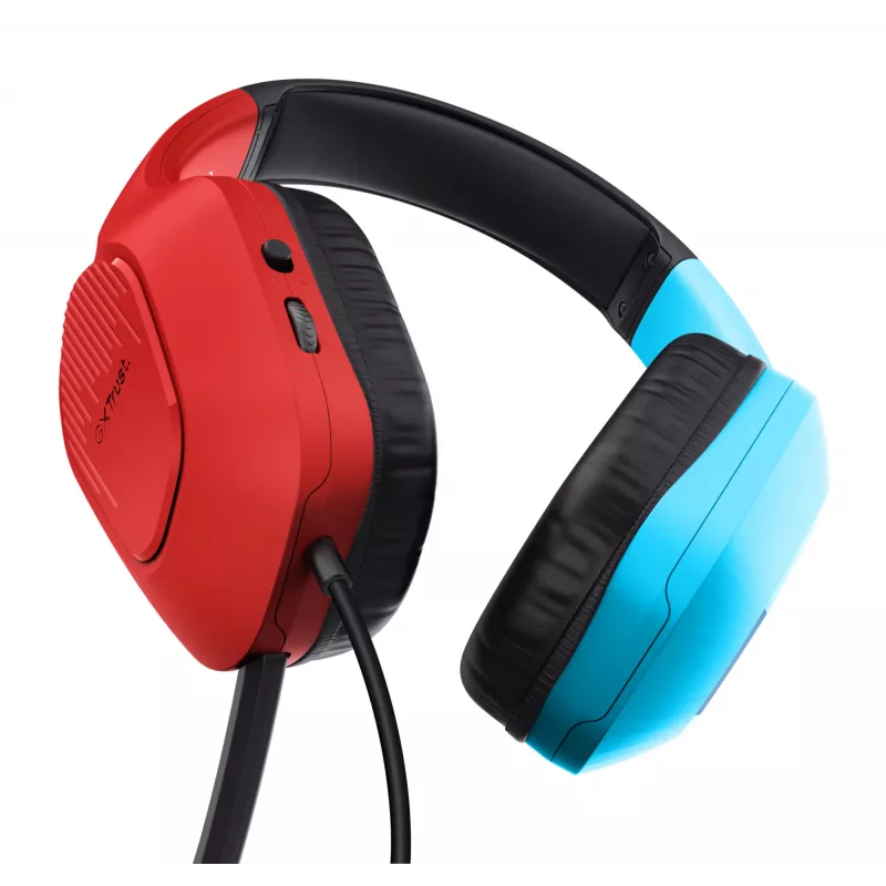 Trust GXT 416S Zirox Headset Wired Head-band Gaming Juoda, Žydra, Red