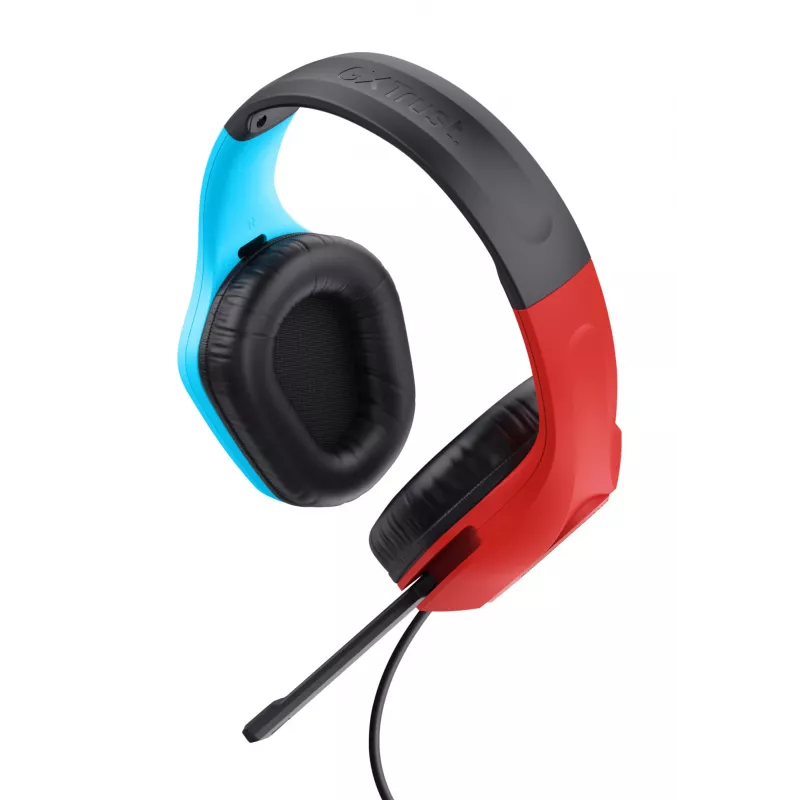 Trust GXT 416S Zirox Headset Wired Head-band Gaming Juoda, Žydra, Red