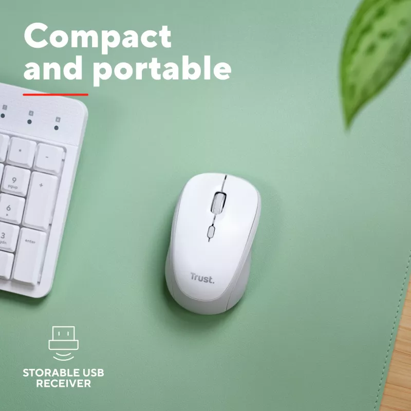Trust Yvi+ pelė universali abiem rankoms tinkama RF belaidė + Bluetooth optinė 1600 DPI