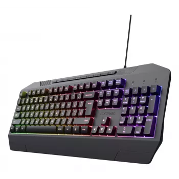 Trust GXT 836 Evocx klaviatūra, skirta žaidimams, USB, AZERTY, belgiška, juoda