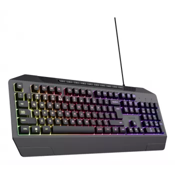 Trust GXT 836 Evocx klaviatūra, skirta žaidimams, USB, AZERTY, belgiška, juoda
